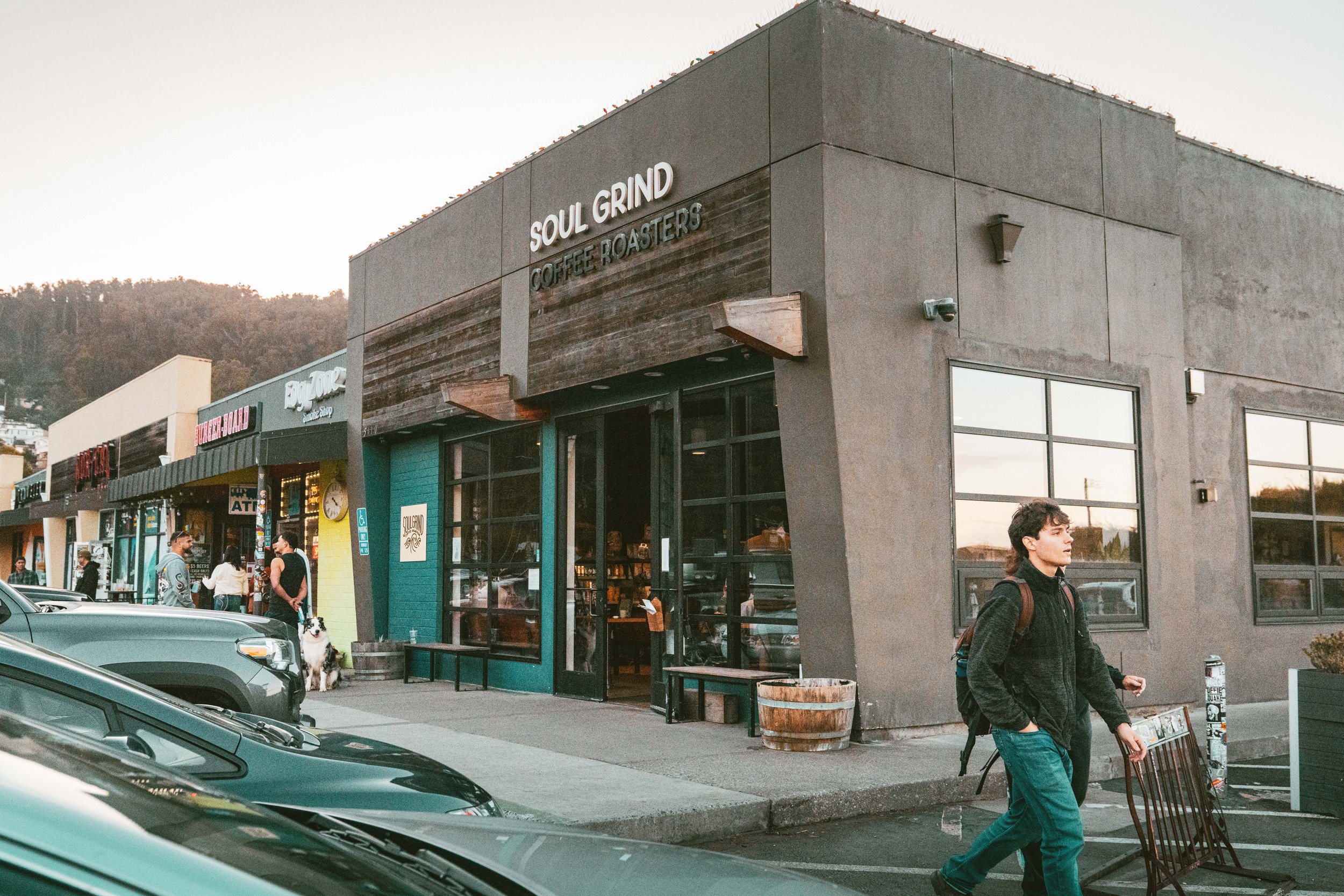 A shot of Soul Grind from the front with people walking by