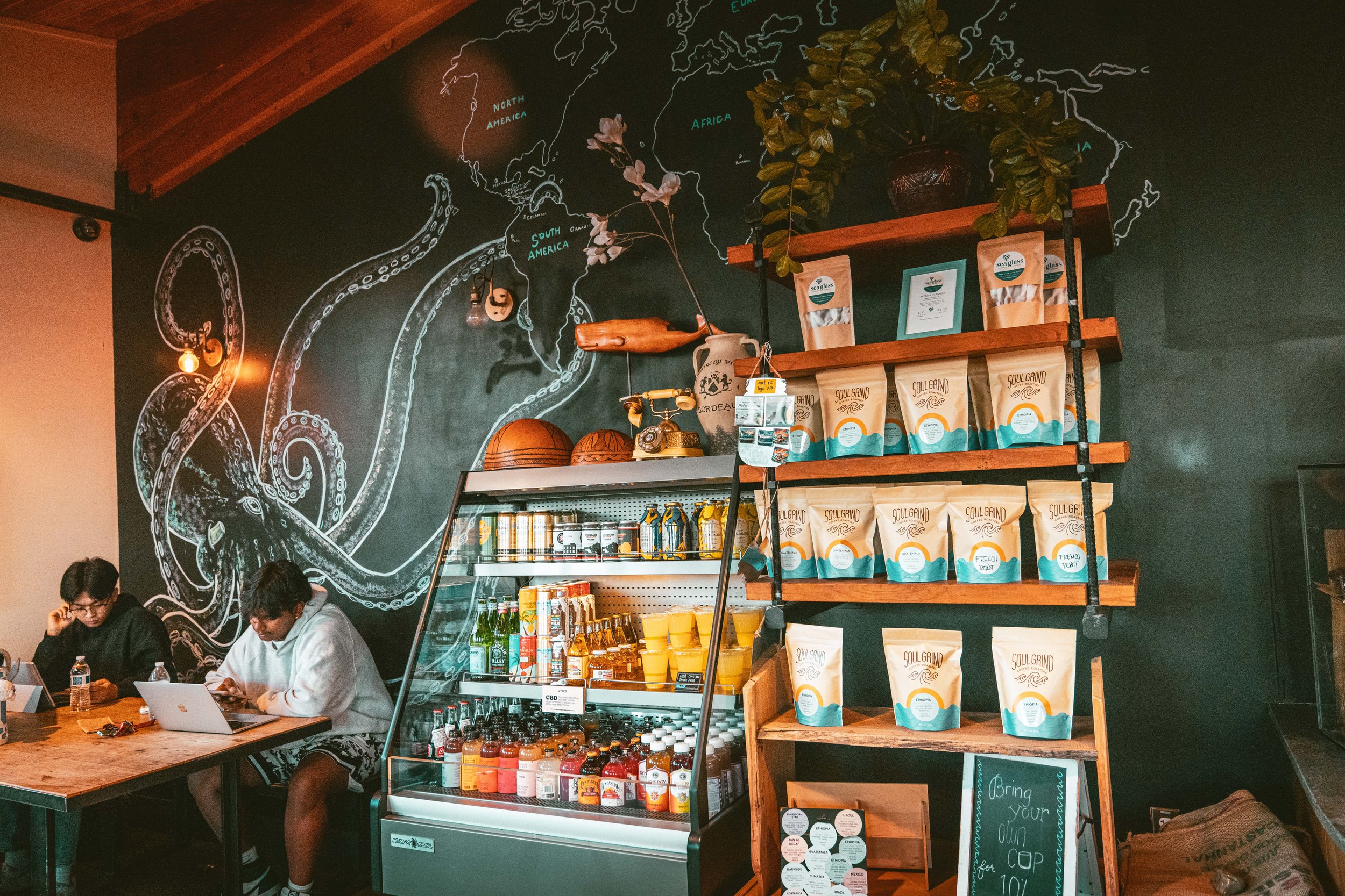 The mural and “the beans”